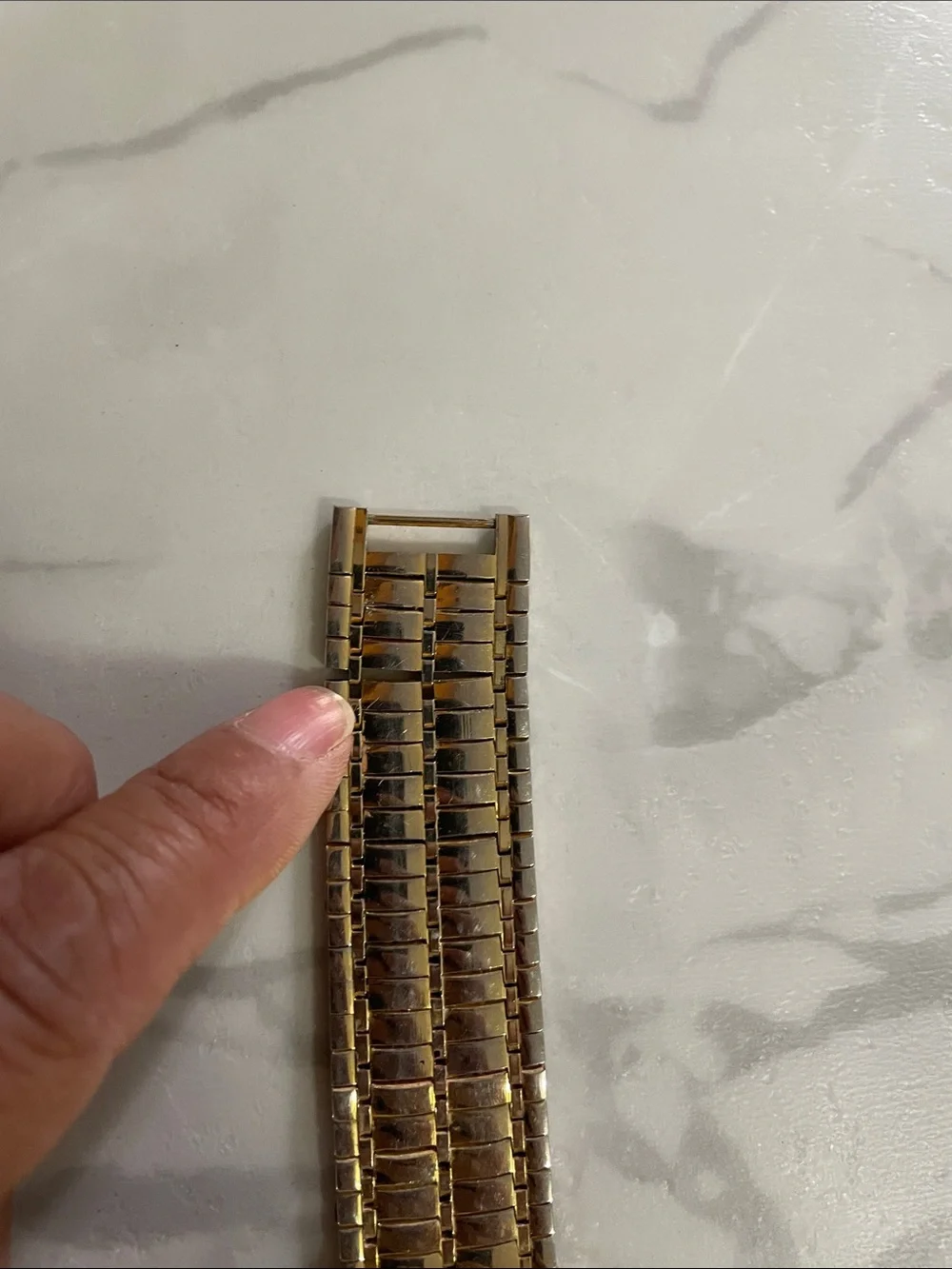 18K Bulova Gold Plated and Blue Rectangular Bracelet Watch